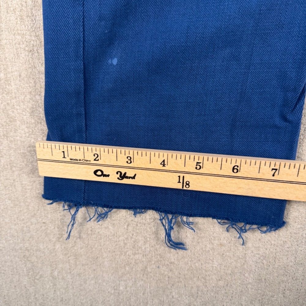 7 For All Mankind Straight Leg Jeans Womens 32 Blue Raw Hem Cotton Denim - Picture 6 of 12